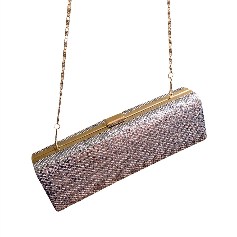Le Chateau sequin clutch purse